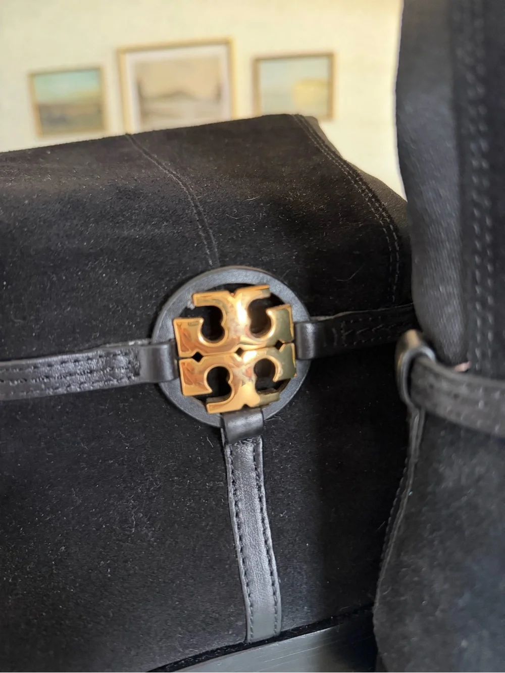 Tory Burch Miller Over-the-Knee Suede Black Boots